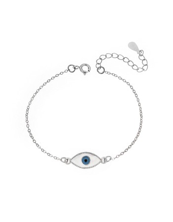 Βραχιόλι Senza Silver 925, ματάκι με σμάλτο - SSR2800SR