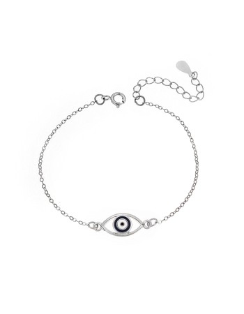 Βραχιόλι Senza Silver 925, ματάκι με σμάλτο - SSR2801SR