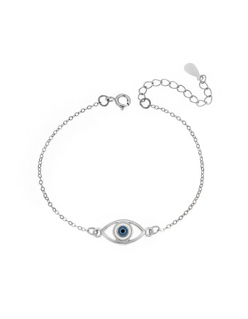 Βραχιόλι Senza Silver 925, ματάκι με σμάλτο - SSR2802SR