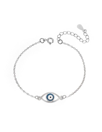 Βραχιόλι Senza Silver 925, ματάκι με σμάλτο - SSR2803SR