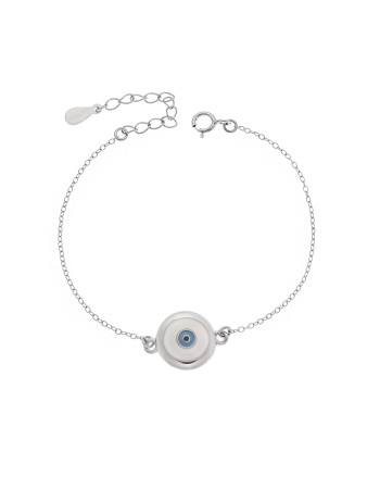 Βραχιόλι Senza Silver 925, στρογγυλό ματάκι με σμάλτο - SSR2804SR