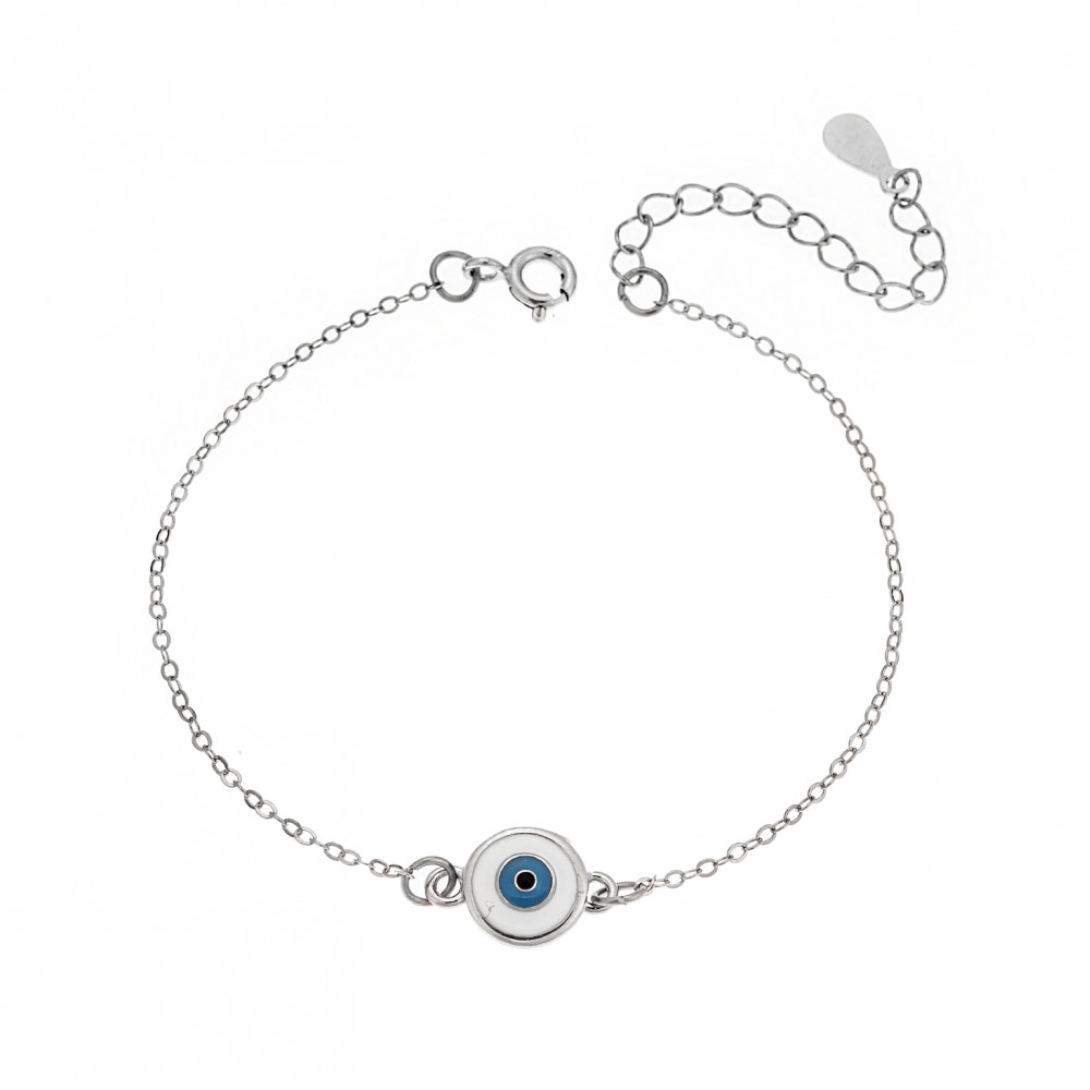 Βραχιόλι Senza Silver 925, στρογγυλό ματάκι με σμάλτο - SSR2805SR