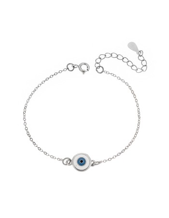 Βραχιόλι Senza Silver 925, στρογγυλό ματάκι με σμάλτο - SSR2805SR