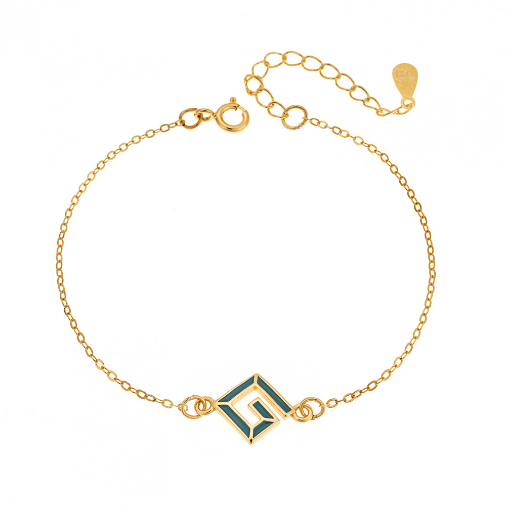 Βραχιόλι Senza Silver 925, επιχρυσωμένος μαίανδρος με σμάλτο - SSR2807GD