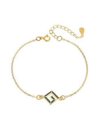 Βραχιόλι Senza Silver 925, επιχρυσωμένος μαίανδρος με σμάλτο - SSR2807GD