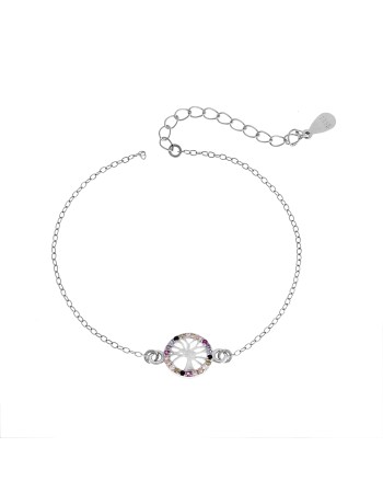 Βραχιόλι Senza Silver 925, δέντρο της ζωής με πολύχρωμα ζιργκόν - SSR2809SMU