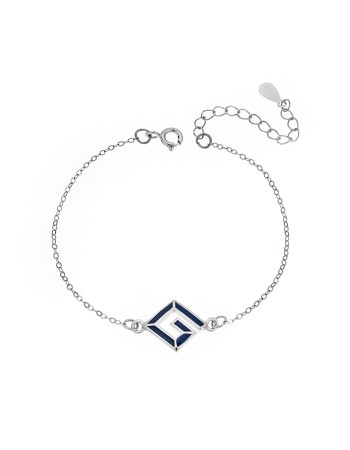 Βραχιόλι Senza Silver 925, μαίανδρος με μπλε σμάλτο - SSR2810SR