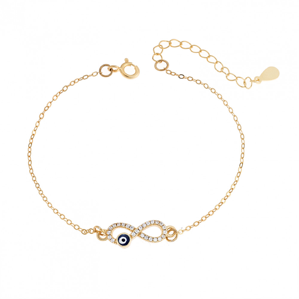 Βραχιόλι Senza Silver 925, επιχρυσωμένο άπειρο με ζιργκόν - SSR2818GD