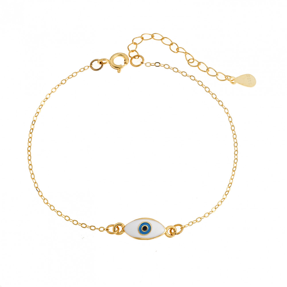 Βραχιόλι Senza Silver 925, επιχρυσωμένο ματάκι σμάλτο - SSR2820GD