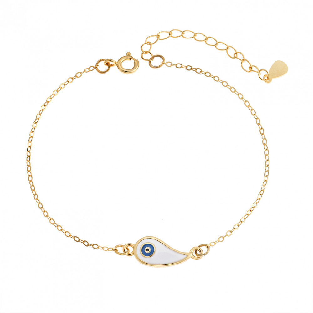 Βραχιόλι Senza Silver 925, επιχρυσωμένο Ματάκι λαχούρι με σμάλτο - SSR2830GD
