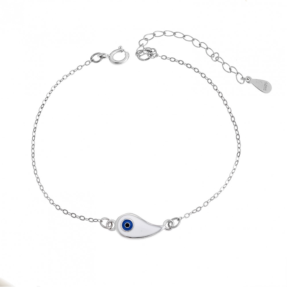 Βραχιόλι Senza Silver 925, επιχρυσωμένο Ματάκι λαχούρι με σμάλτο - SSR2830SR