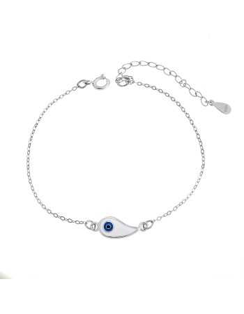 Βραχιόλι Senza Silver 925, επιχρυσωμένο Ματάκι λαχούρι με σμάλτο - SSR2830SR