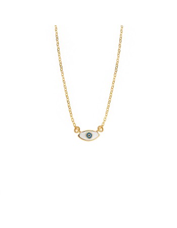 Κολιέ Senza Silver 925, επιχρυσωμένο Ματάκι με σμάλτο - SSR2831GD