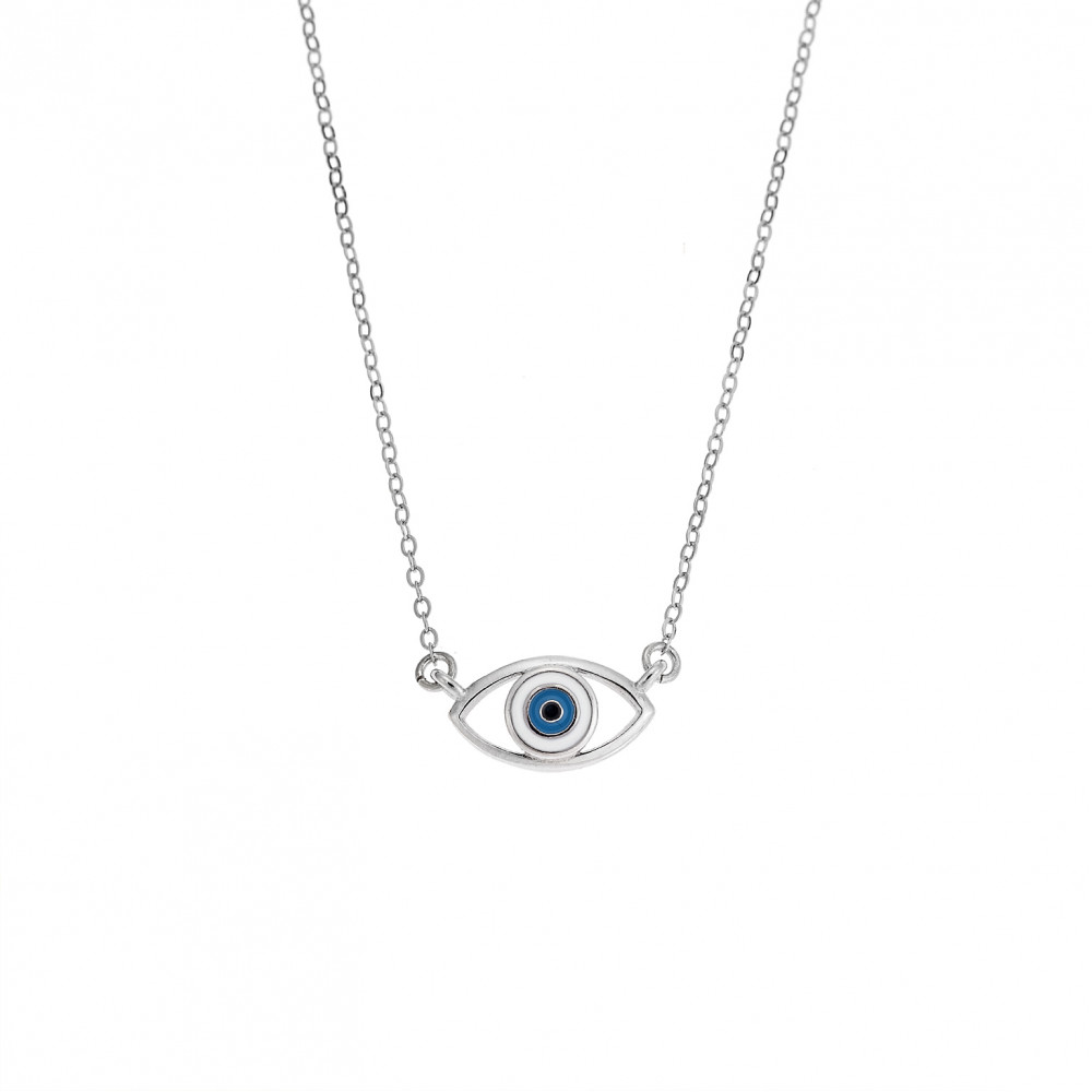 Κολιέ Senza Silver 925, Ματάκι με σμάλτο - SSR2833SR