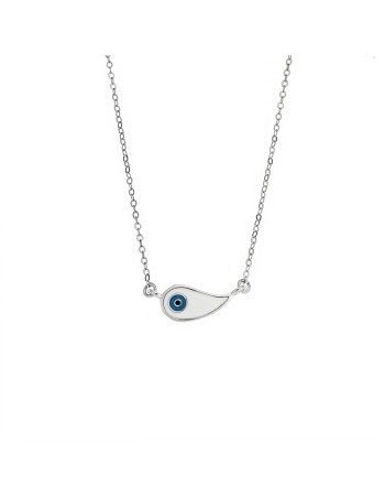 Κολιέ Senza Silver 925, Ματάκι λαχούρι με σμάλτο - SSR2837SR