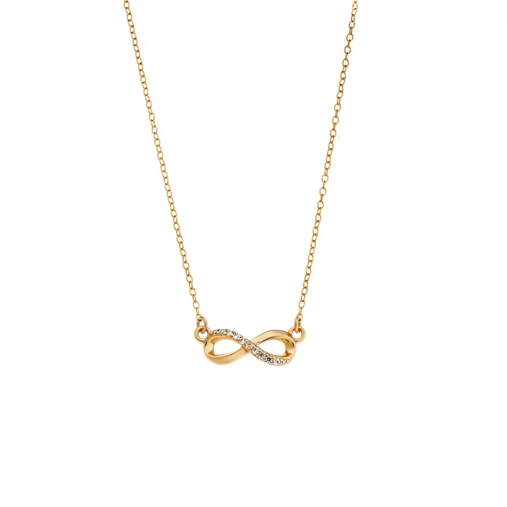 Κολιέ Senza Silver 925, επιχρυσωμένο Άπειρο με ζιργκόν - SSR2845GD