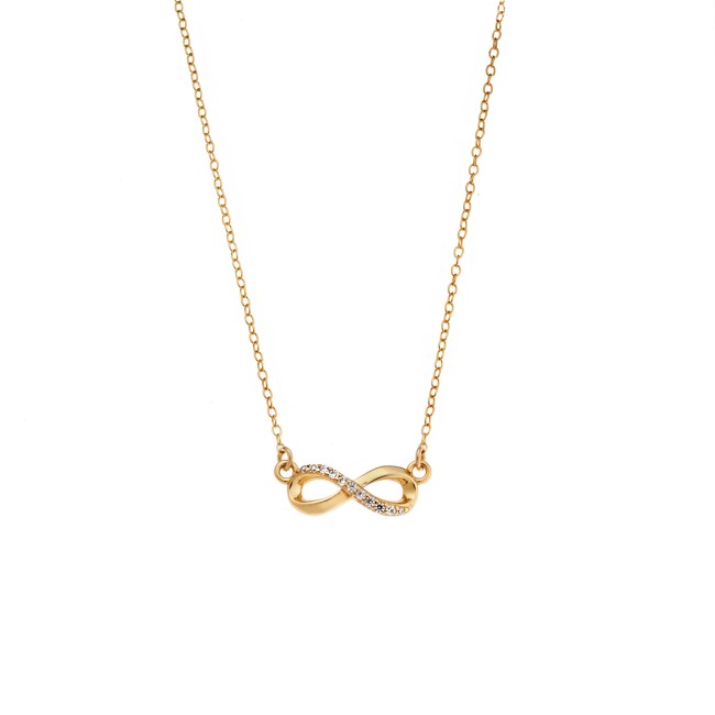 Κολιέ Senza Silver 925, επιχρυσωμένο Άπειρο με ζιργκόν - SSR2845GD