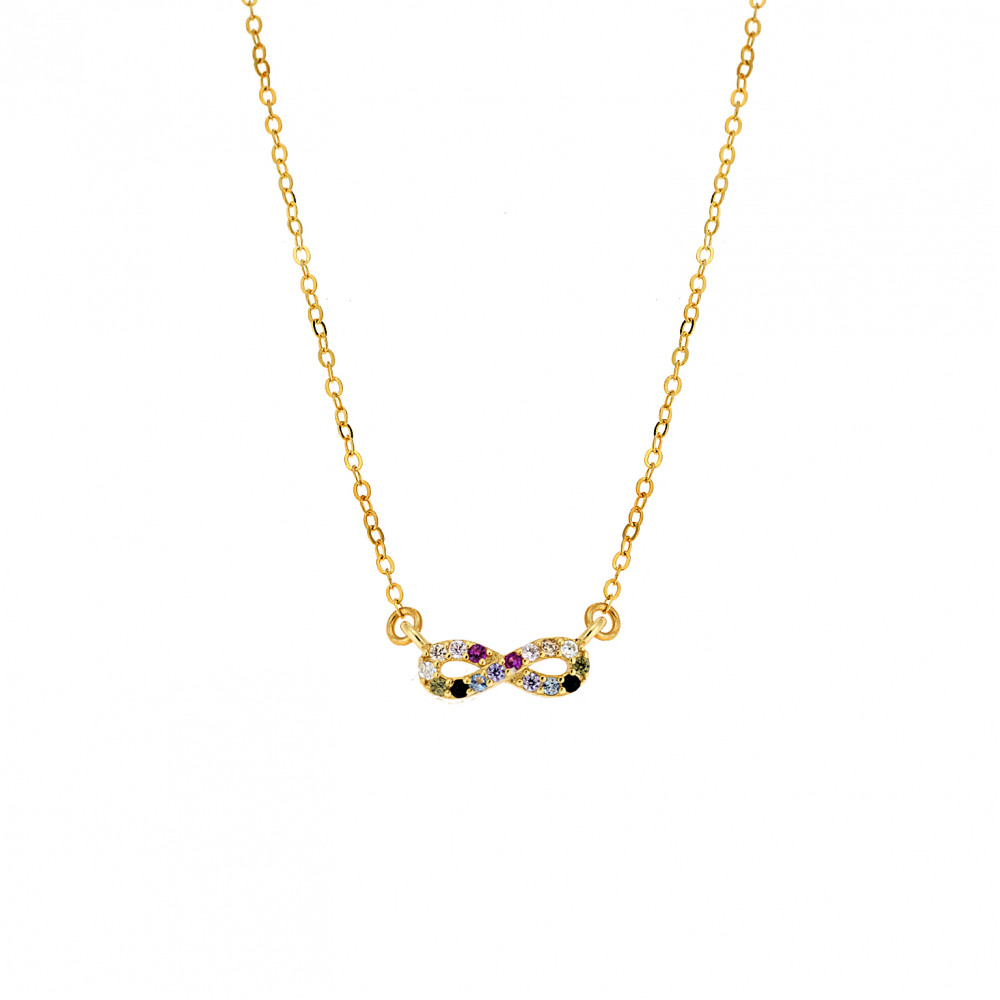 Κολιέ Senza Silver 925, επιχρυσωμένο Άπειρο με ζιργκόν - SSR2846GMU