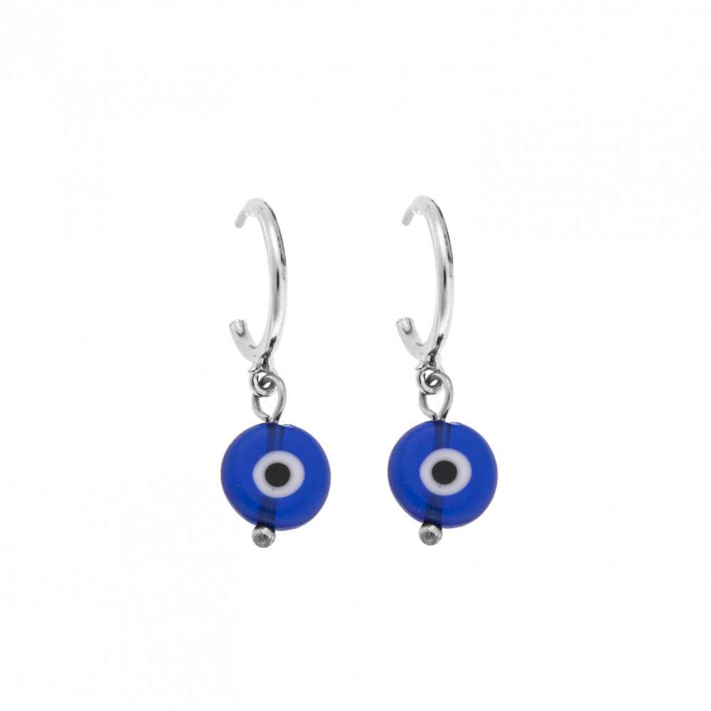 Σκουλαρίκια Κρίκοι Senza ασήμι 925, ματάκια - SSR2849SBKR