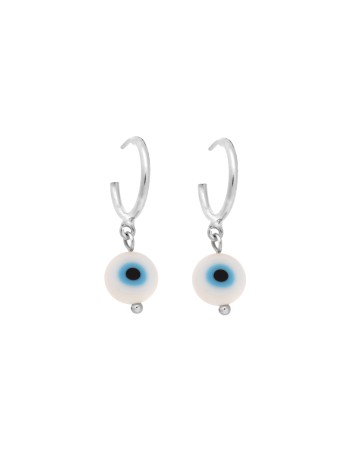 Σκουλαρίκια Κρίκοι Senza ασήμι 925, ματάκια - SSR2849SWKR