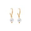 Σκουλαρίκια Κρίκοι Senza επιχρυσωμένο ασήμι 925, πέρλα - SSR2850GPKR