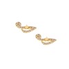 Σκουλαρίκια Senza επιχρυσωμένο ασήμι 925, κλειδί του Σολ με λευκά ζιργκόν - SSR2960GD