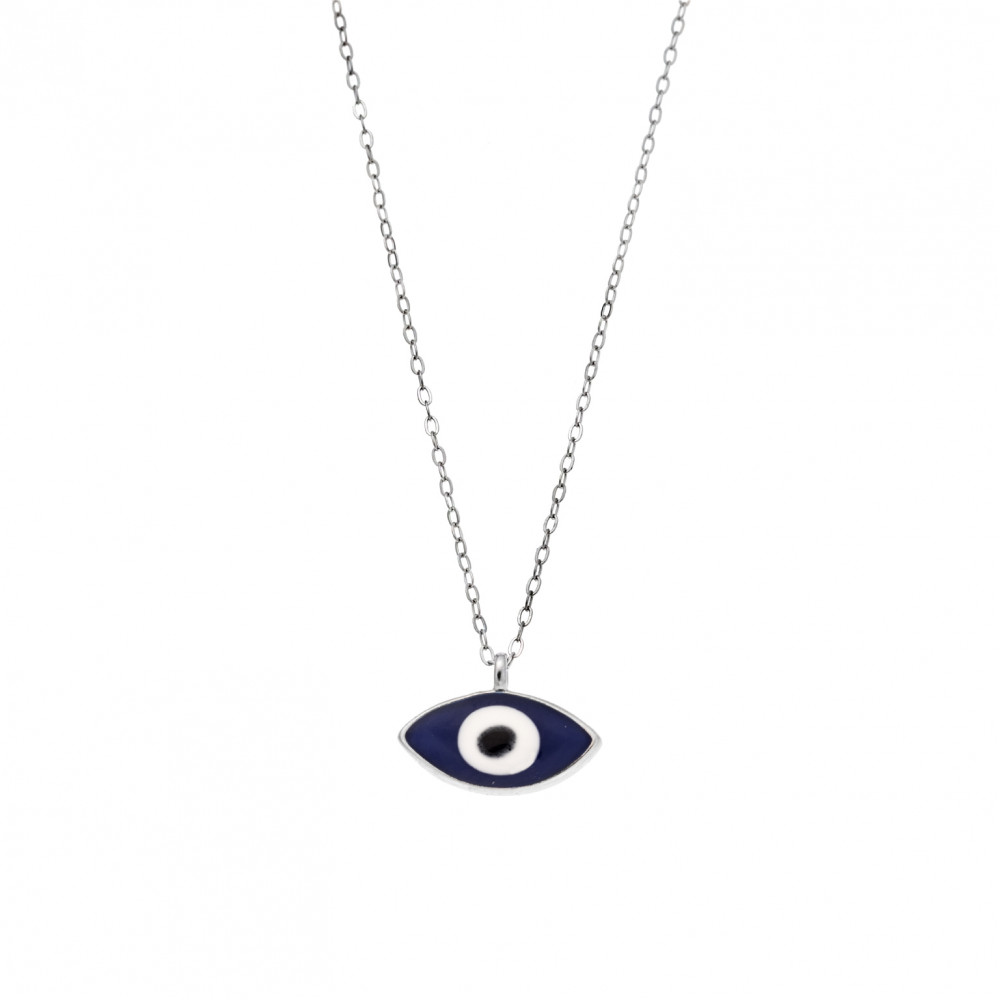 Κολιέ Senza Silver 925, Ματάκι με σμάλτο - SSR3020SBL