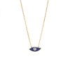 Κολιέ Senza Silver 925 Gold Plated, Ματάκι μπλε με σμάλτο - SSR3022-1GBL