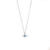 Κολιέ Senza Silver 925, Ματάκι λευκό & γαλάζιο με σμάλτο - SSR3022SWH
