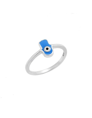 Δαχτυλίδι Senza ασήμι 925, χεράκι με μάτι και σμάλτο - SSR3072SLB