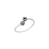 Δαχτυλίδι Senza ασήμι 925, διπλό μάτι μπλε στρογγυλό με σμάλτο - SSR3081SBL