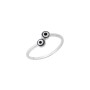 Δαχτυλίδι Senza ασήμι 925, διπλό μάτι μπλε στρογγυλό με σμάλτο - SSR3081SBL