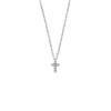 Κολιέ Senza ασήμι 925, σταυρουδάκι διπλής όψης με λευκά ζιργκόν - SSR3087SR