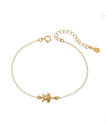 Βραχιόλι Senza επιχρυσωμένο ασήμι 925, χελωνάκι - SSR3141GD