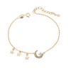 Βραχιόλι Senza επιχρυσωμένο ασήμι 925, φεγγαράκι με αστέρια και λευκά ζιργκόν - SSR3173GD