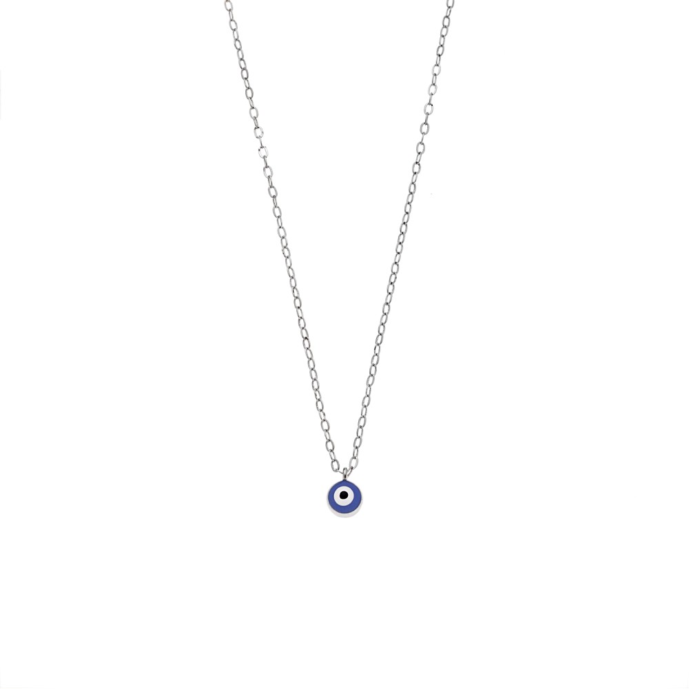 Κολιέ Senza Silver 925, Ματάκι μπλε με σμάλτο - SSR3199SBL