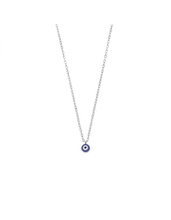 Κολιέ Senza Silver 925, Ματάκι μπλε με σμάλτο - SSR3199SBL