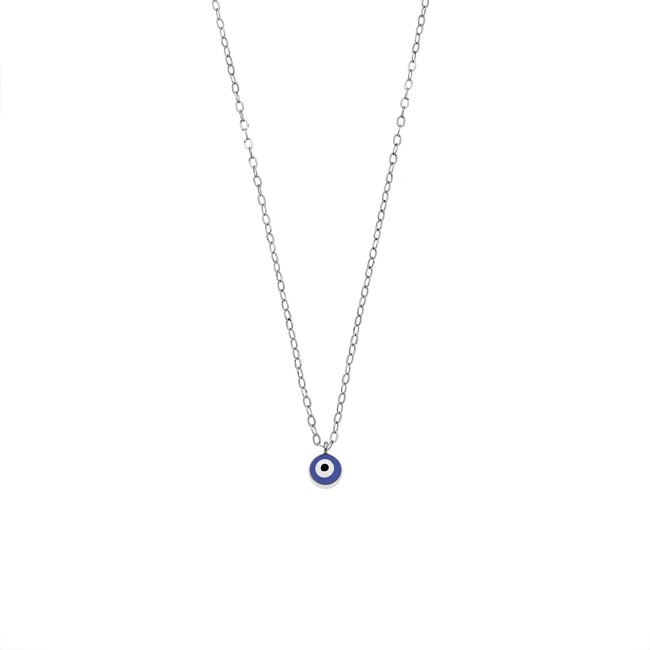 Κολιέ Senza Silver 925, Ματάκι μπλε με σμάλτο - SSR3199SBL