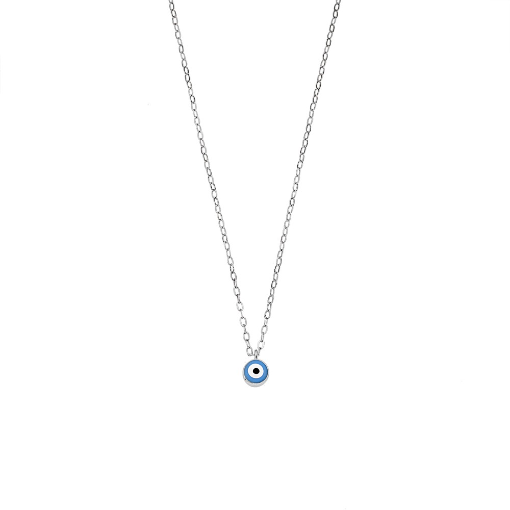 Κολιέ Senza Silver 925, Ματάκι γαλάζιο με σμάλτο - SSR3199SLB
