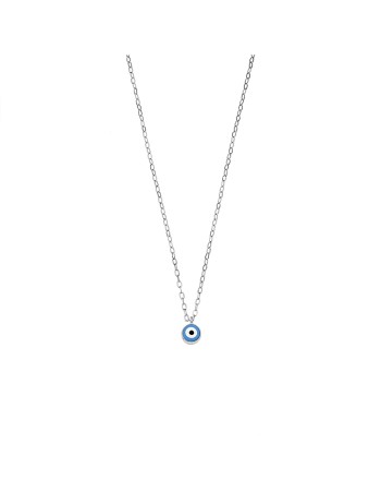 Κολιέ Senza Silver 925, Ματάκι γαλάζιο με σμάλτο - SSR3199SLB