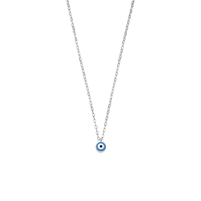 Κολιέ Senza Silver 925, Ματάκι γαλάζιο με σμάλτο - SSR3199SLB