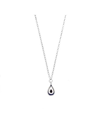 Κολιέ Senza Silver 925, Ματάκι σχήμα σταγόνας με σμάλτο - SSR3276SBL