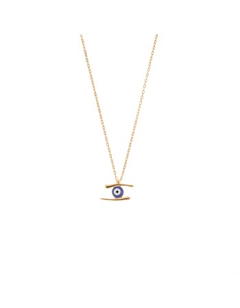 Κολιέ Senza Silver 925 Gold Plated, Ματάκι - SSR3278GD