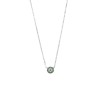 Κολιέ Senza ασήμι 925, πράσινο μάτι-στόχος με ζιργκόν - SSR3292-2SR