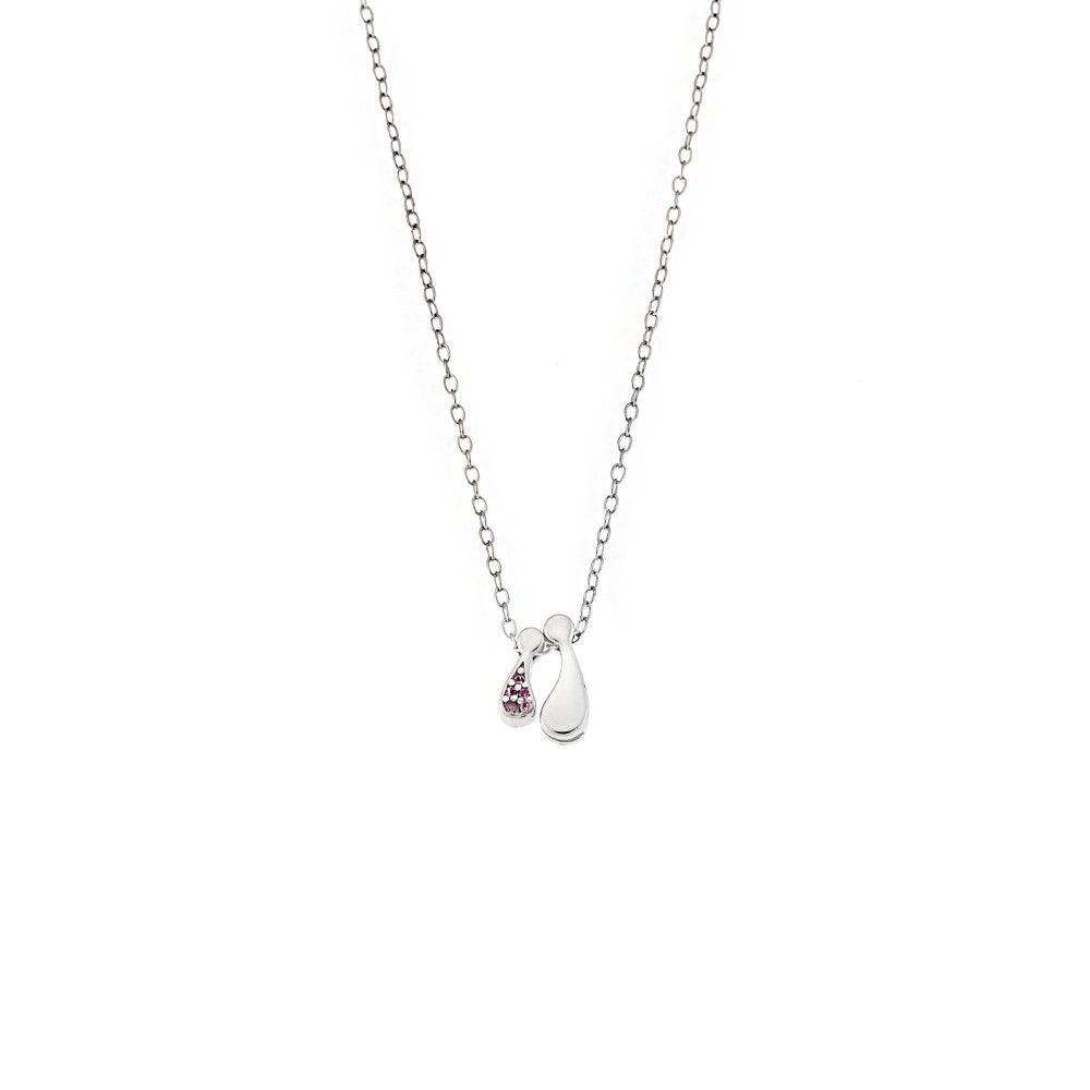 Κολιέ Senza ασήμι 925 με οικογένεια, μαμά με 1 κορίτσι - SSR3298SPK