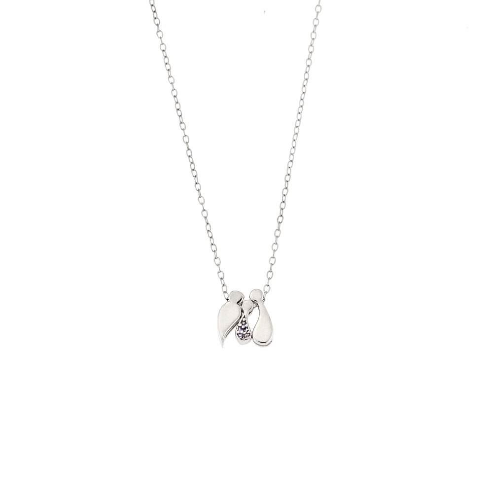 Κολιέ Senza ασήμι 925 με οικογένεια, μαμά-μπαμπάς με 1 αγόρι - SSR3299SBL