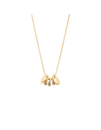 Κολιέ Senza επιχρυσωμένο ασήμι 925 με οικογένεια, μαμά-μπαμπάς με 2 κορίτσια & 1 αγόρι - SSR3300-1GD