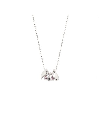 Κολιέ Senza ασήμι 925 με οικογένεια, μαμά-μπαμπάς με 2 κορίτσια & 1 αγόρι - SSR3300-1SR