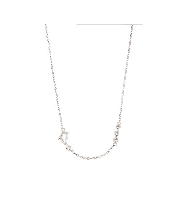 Κολιέ Senza από ασήμι 925, δελφίνι με λευκά ζιργκόν - SSR3316SR