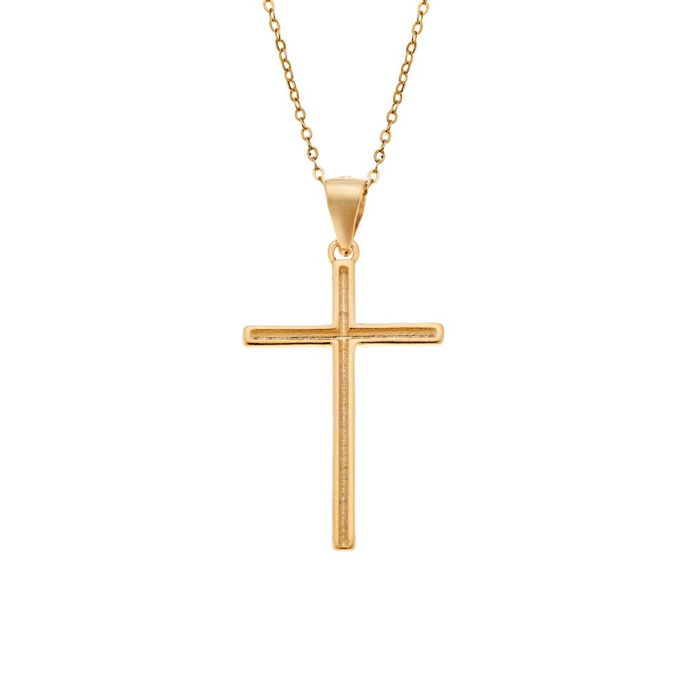 Μοτίφ Senza από επιχρυσωμένο ασήμι 925, σταυρός - SSR3355-3GD